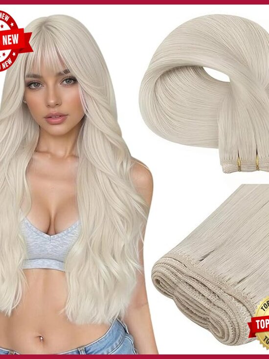 22 Inch Human Hair Weft Extensions, 100G Sew In, Soft Smooth main image 6